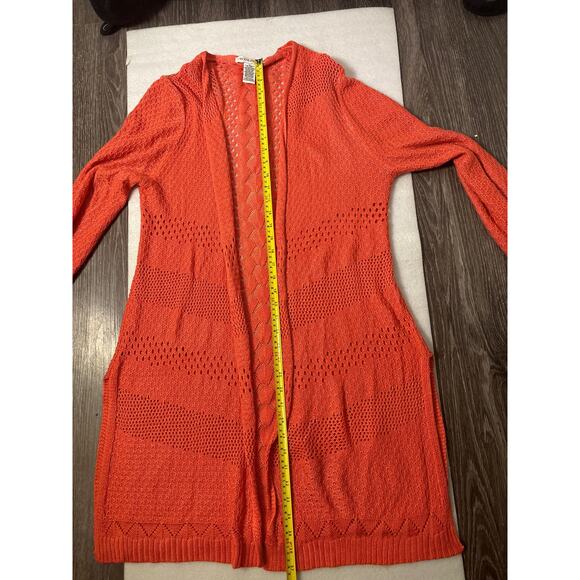 99 Jane Street Long Line Rust Open Front Cardigan XL Fall Winter Academia Boho - Picture 8 of 12